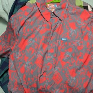 Dixxon The Screech Red and Gray Patterned Shirt